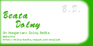 beata dolny business card